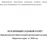 Публичный годовой отчет Верещагинской общественной организации ветеранов (пенсионеров) войны, труда, Вооружённых Сил и правоохранительных органов